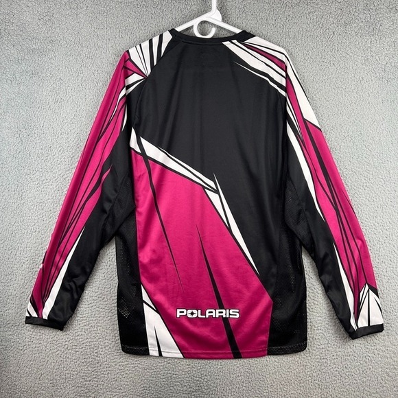 Polaris ORV Jersey Mens Large Pink Black Long Sleeve Mesh Sides Breathable - Picture 6 of 15